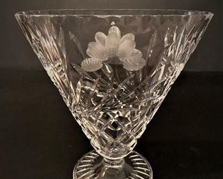 Circa 1900 American Brilliant Cut Glass Fan Vase 