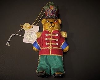 Swarovski Teddy Bear Soldier Christmas Ornament 