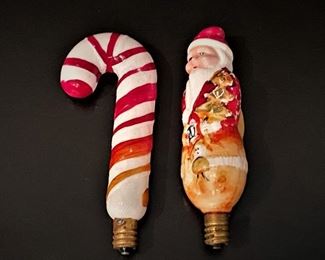 Old Christmas figures light bulbs