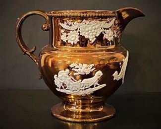 Large antique lusterware pitcher 