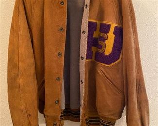 1940s suede letterman jacket from Hardin Simmons of Abilene, Texas