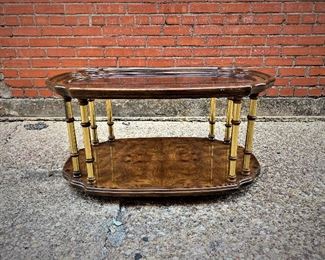 Vintage Hollywood Regency rolling coffee table by Heritage Drexel 