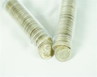 Two rolls of mixed roosevelt/mercury dimes