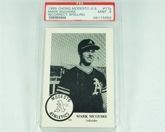 Mark McGuire-PSA graded Incorrect spelling of his name. Chong Modesto A's.  PSA #06115959.