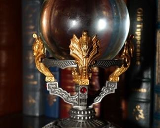 Merlin's Crystal Ball on pewter base