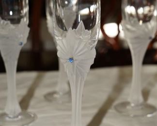 House of Faberge "Star of the North" champagne flutes-we have 5 sets of 2.