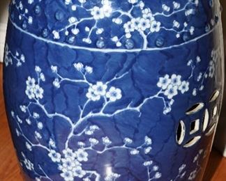 Asian inspired boxwood garden seat