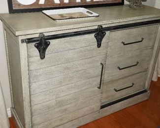 Pottery Barn barn door sliding cabinet
