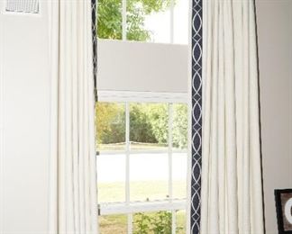 The curtains and side panels with hardware are also for sale.