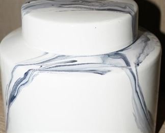 Ceramic drip glaze lidded urn