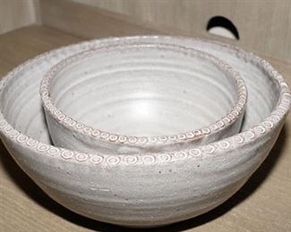 Heavy stoneware bowls x 2