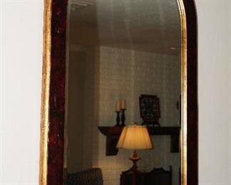 Burgundy & gold dome shaped wall mirror
