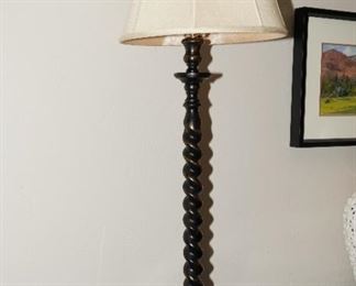 Barley twist table lamp from Bradburn Gallery.  There are 2 of these.