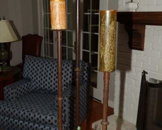 Tall copper iron inspired floor candle holders-set of 3. Super cool!