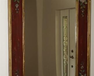 Painted floral framed wall mirror