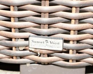 Sunset West rattan sectional with cushions