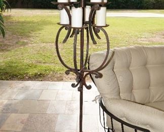 Distressed wrought iron candelabra.  There are 2 of these.