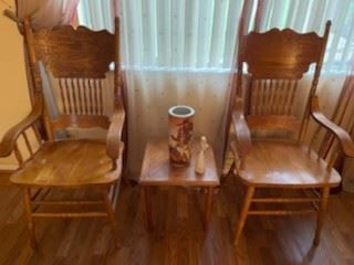 Pair of carved chairs $80
