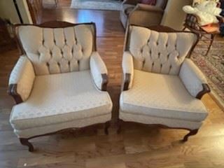 Pair of antique chairs ( newer upholstery) $150