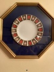 Shadow boxed framed plate  gold rimmed $125