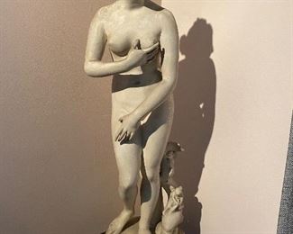 P. P. Caproni & Bros. 1902-1911 "Venus de' Medici" perfect original condition...26" tall 10" base.  Last artisan to use original molds from European and Asian Museums.