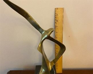 Brass Sea Gull on Black Marble Base 15" height.