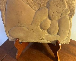 Harry Bertoia styled stone carving 8" X 6" 2" thick.