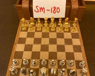 Exquisite Metal Travel Chess Set.  Mint condition and very rare.