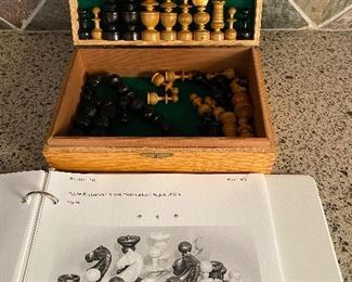 Perfect 1880's Regency wooden set with 3" king.