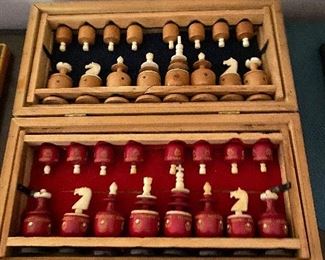 Rare Bone and Wood set with box/board.  4' king.