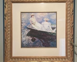 Boating On The River Epte Gold by Claude Monet