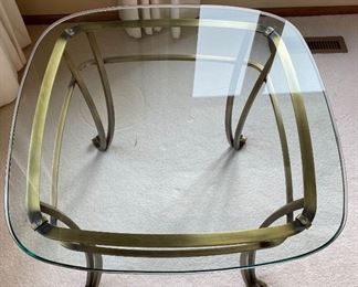Brass Glass End Table