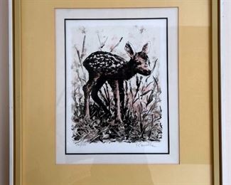 Fawn By Ravelle Paul Seckel Original Lithograph