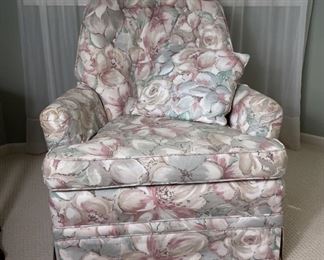 Floral Arm Chairs and Ottoman