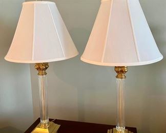Pair of Crystal Lamps