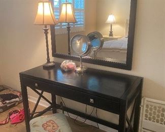 Dressing table, stool, mirror 