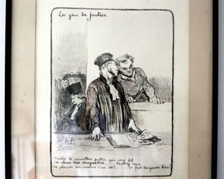 Honoré-Victorin Daumier engraving, $150