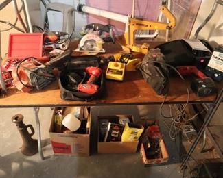Garage items, tools and boxed groups