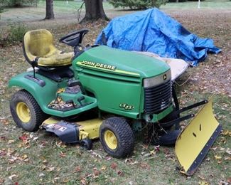 John Deere LX255 with snow plow, not running. Sold AS-IS, $100