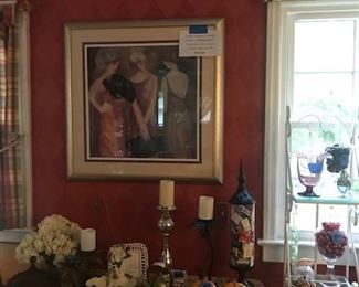 YONA dogwood basket, handmade Majolica tea set, English pottery, +++