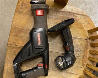 Craftsmen cordless 19.2 volt sawzall and light. 
