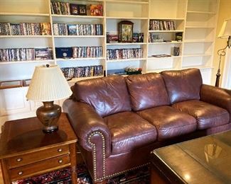 Hancock & Moore leather sofa and ottoman