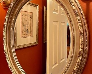 Item 3:  Gold Gilt Oval Mirror - 26" x 29.5":  $295