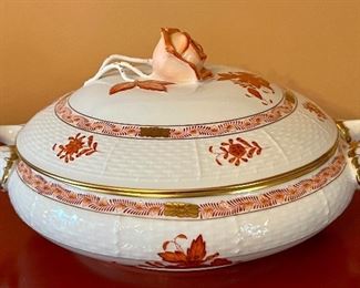 Item 24:  Herend "Rust Chinese Bouquet" Covered Casserole Dish - 5.5": $245