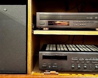 Item 45:  Boston 7 Speakers (left):   $65 for pair                                                                              Item 46:  Yamaha Compact Disc Player CDC-635 (top right): $50                                                                                                        Item 47:  Yamaha Stereo Receiver RX-460 (bottom right):  $65 (SOLD)                                                                           