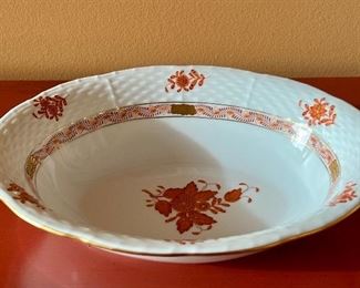 Item 78:  Herend "Rust Chinese Bouquet" Serving Bowl - 10" x 2.5":  $74