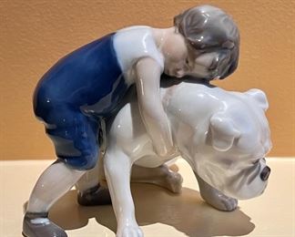 Item 125:  Royal Copenhagen Boy with Dog:  $75