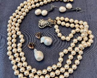 Pearls, Pearls and more Pearls! (Pearl Necklace & Blister Pearl Earrings are SOLD)