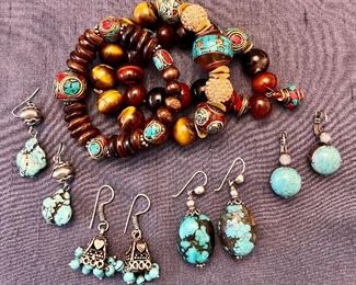 Assorted Sterling and Turquoise Earrings