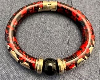 Item 206:  Flle Menegatti Enamel Cuff bracelet: $275